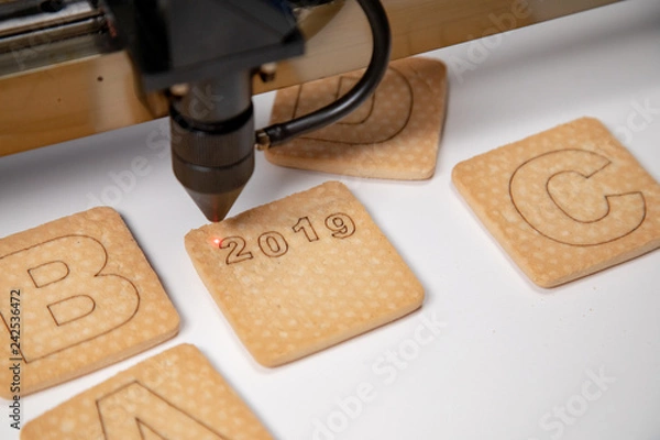 Obraz Industrial laser engraving number