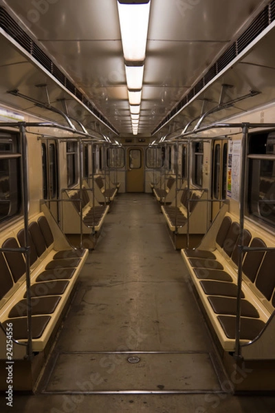 Fototapeta Modern subway traint interior