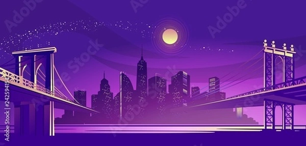 Obraz abstrakcyjne miasto w nocy