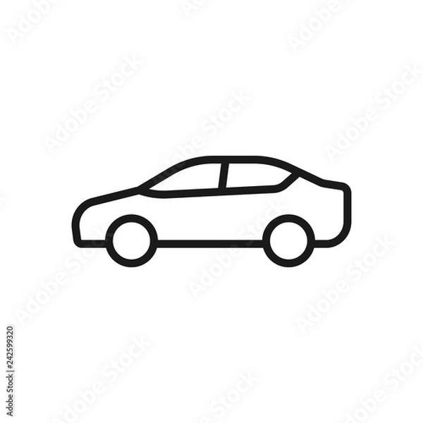 Obraz Car icon side view. Vector isolated flat illustration.