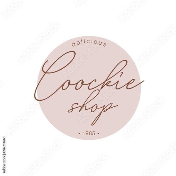 Obraz Cookie shop logo. Handwritten logo.