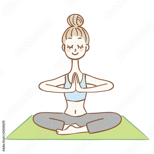 Obraz 女性　ヨガ　瞑想