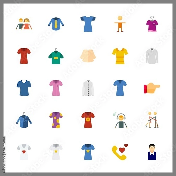 Fototapeta 25 positive icon. Vector illustration positive set. men and shirt icons for positive works