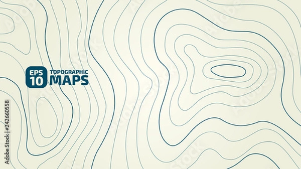 Fototapeta The stylized height of the topographic contour in lines and contours. The concept of a conditional geography scheme and the terrain path. Vector illustration.