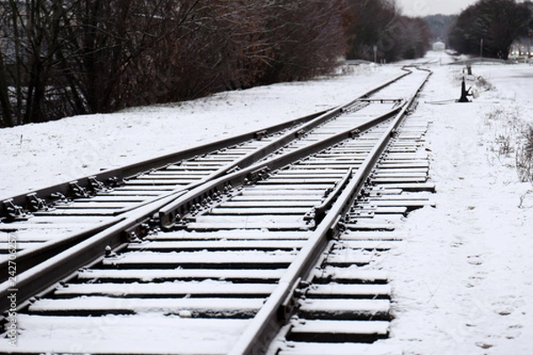 Obraz Railway track in winter