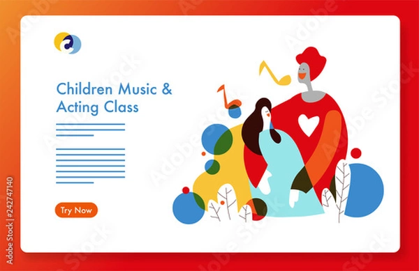 Obraz Children music class template.