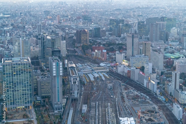 Fototapeta 品川駅周辺の空撮