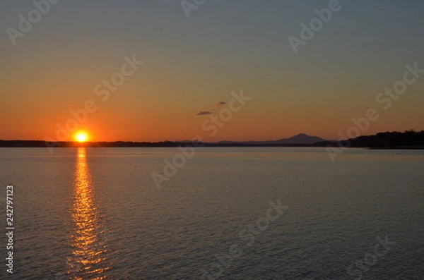 Fototapeta 涸沼の夕景
