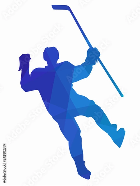 Fototapeta illustration ice hockey player, vector draw