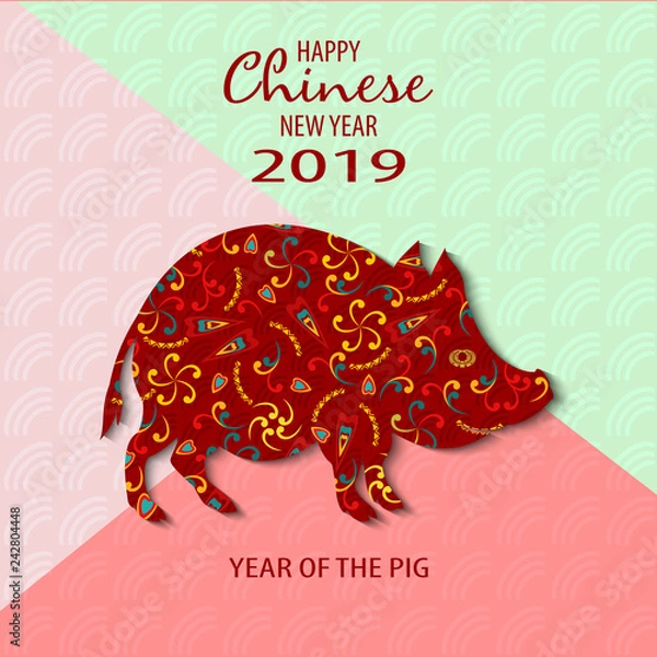 Obraz Happy Chinese New Year 2019 Year of the Pig