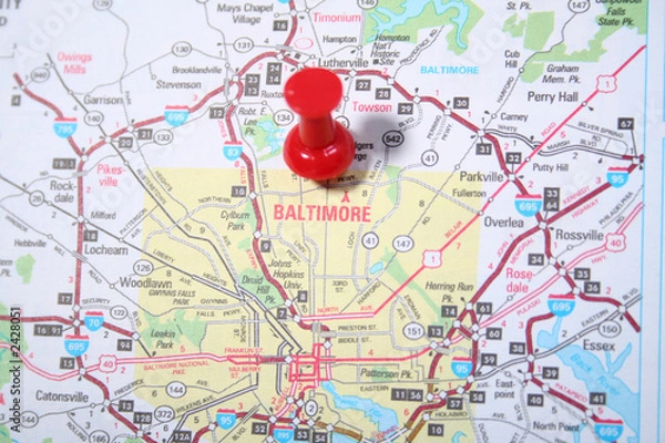 Obraz baltimore on the map