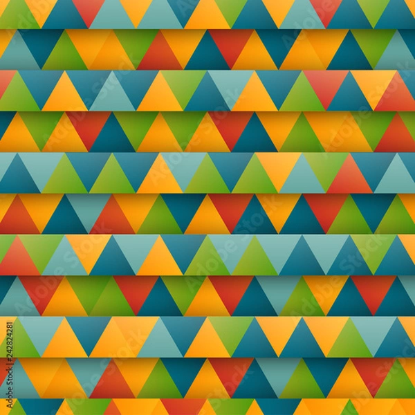 Fototapeta Abstract colorful triangles, vector