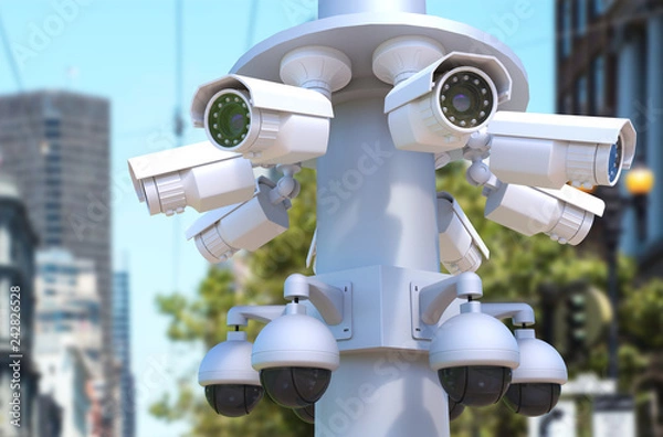 Fototapeta CCTV security cameras