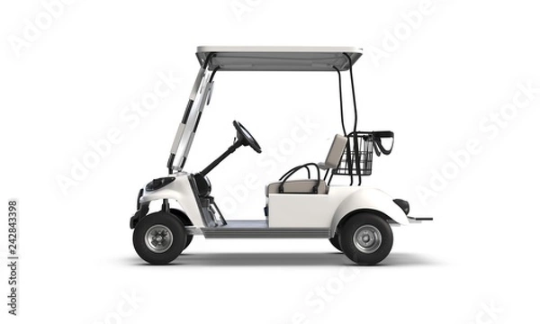 Fototapeta 3D render of Golf cart isolated on white background