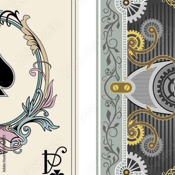 Obraz карта игральная туз пик в стиле стимпанк