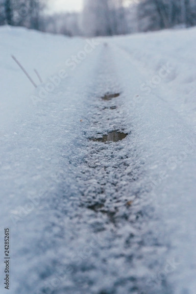 Obraz Rail under the snow