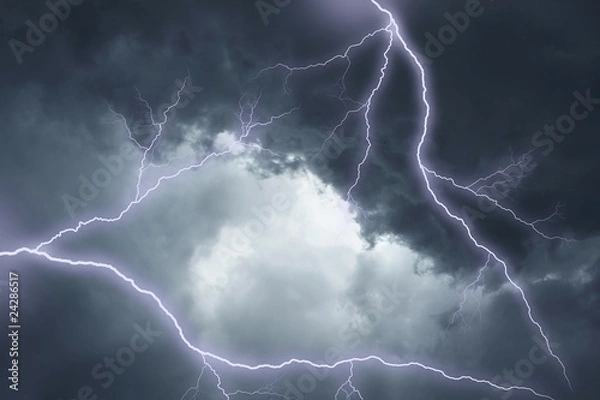 Obraz The lighting in dramatic stormy sky