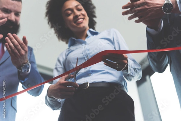 Obraz Ceremonial red ribbon cutting