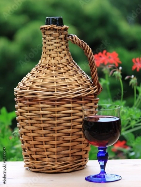 Obraz Demijohn red wine