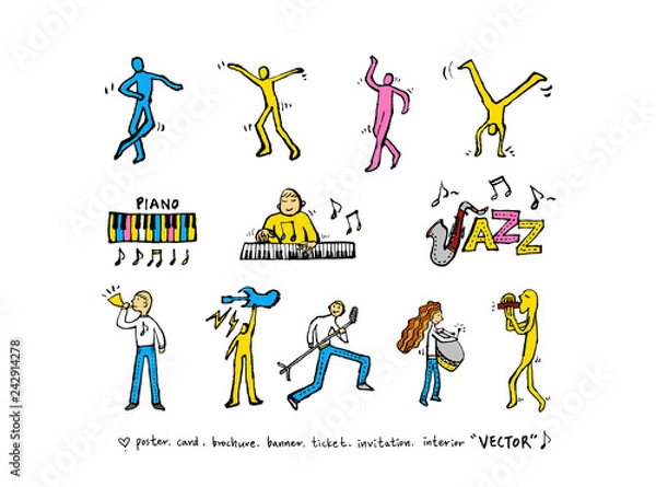 Obraz 음악회 포스터 / 손으로 그린 음악 일러스트