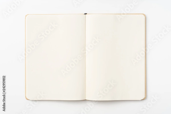 Fototapeta Top view of kraft paper notebook, page