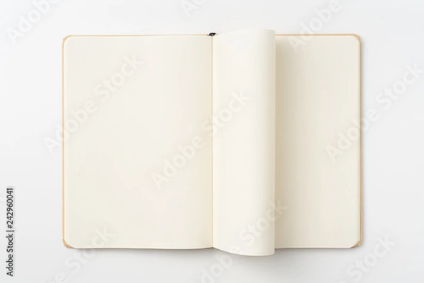 Fototapeta karft paper hardcover notebook with open page