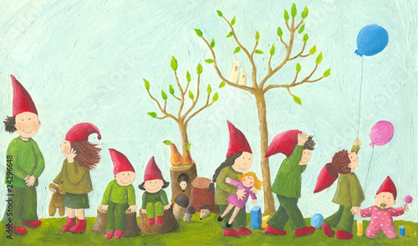 Obraz Eight playful dwarfs