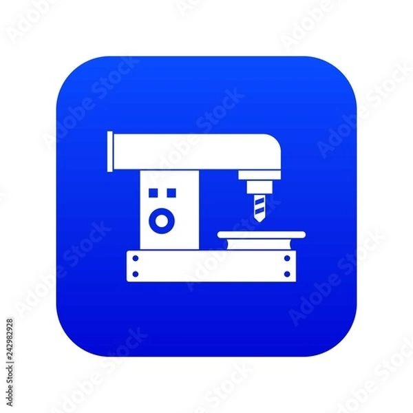 Fototapeta Drilling machine icon digital blue for any design isolated on white vector illustration