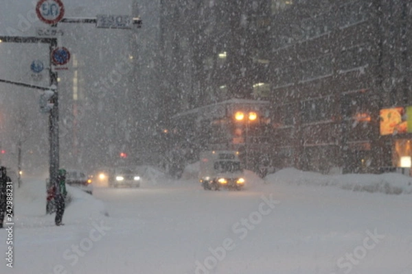 Fototapeta 雪の街