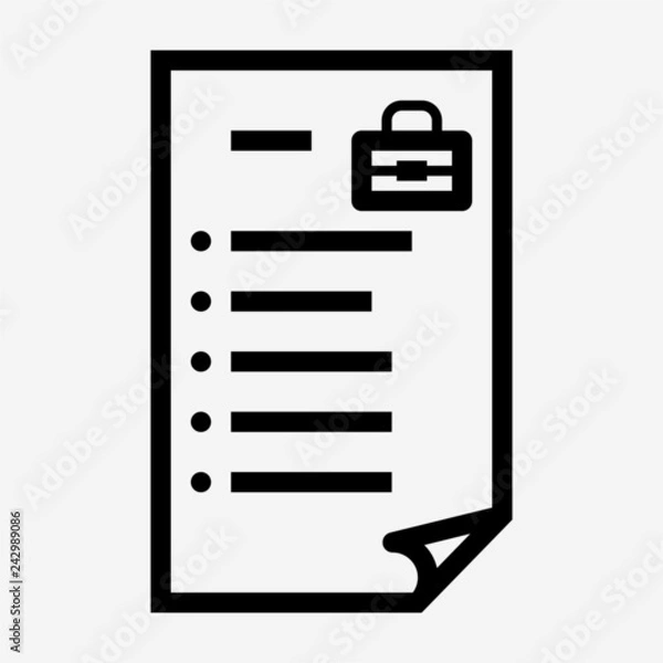 Obraz Outline work description pixel perfect vector icon