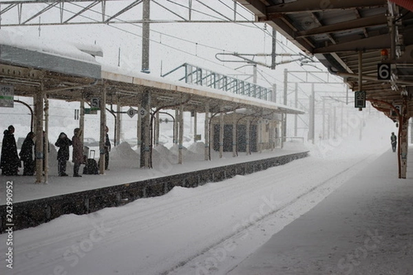 Obraz 雪のプラットホーム