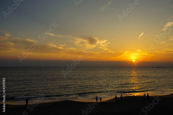 Obraz 海辺の夕焼け