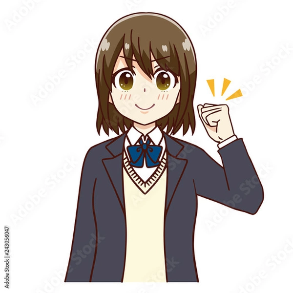 Obraz 女子　学生　ガッツポーズ