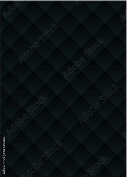 Obraz Black abstract geometric background with rhombus pattern.