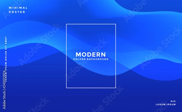 Obraz stylish blue wavy banner design