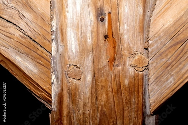 Fototapeta Holzbalken verzapft