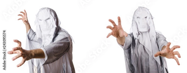 Fototapeta Monster on white in scary halloween concept 