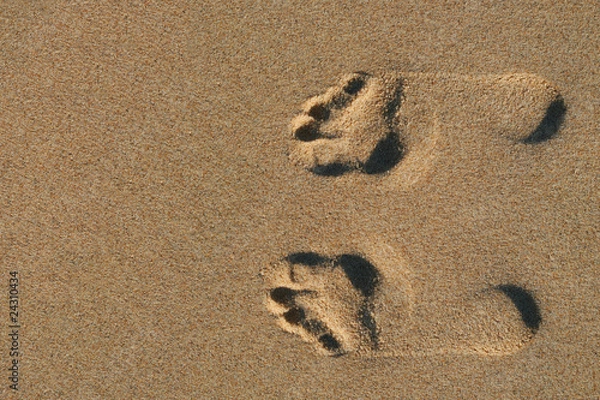 Obraz footprints in sand beach