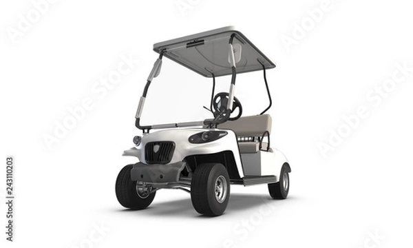 Fototapeta 3D render of Golf cart isolated on white background