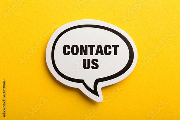 Obraz Contact Speech Bubble Isolated On Yellow