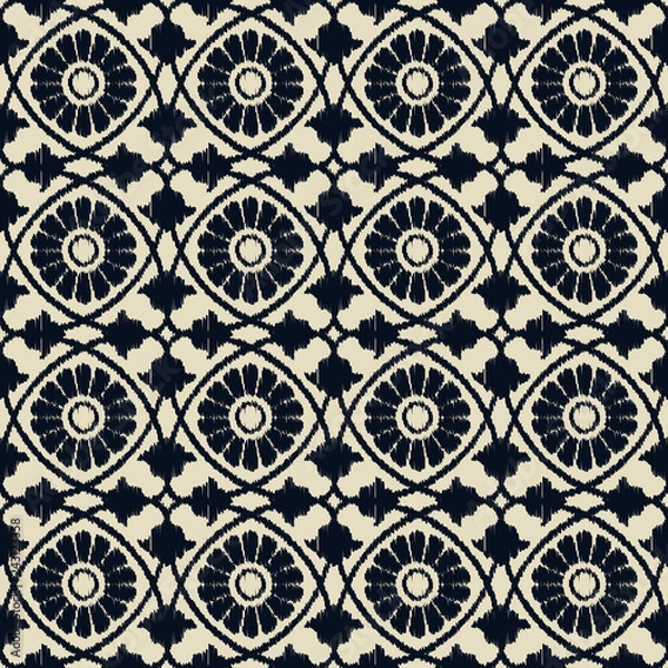 Fototapeta seamles vector ikat geometric royal pattern design. seamless template in the swatch panel