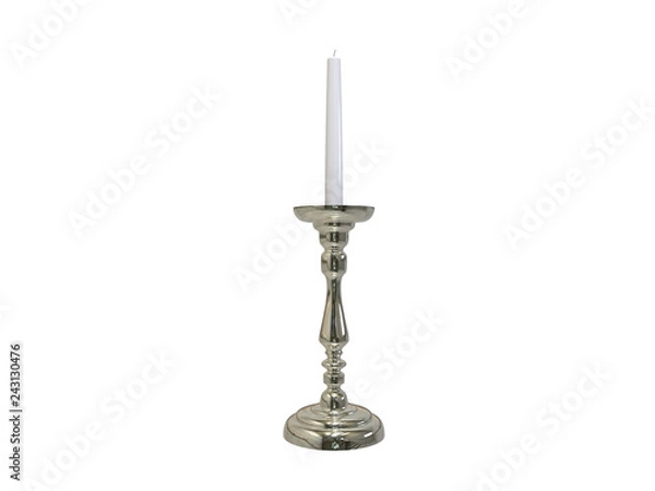 Obraz 3d illustration of a candle stick in silver