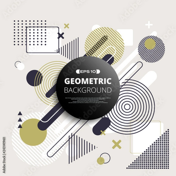 Fototapeta Abstract of geometric pattern background with space in center.