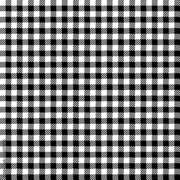 Obraz Tablecloth for classic black checkered kitchen or picnic table,seamless,pattern.Vector illustrator.