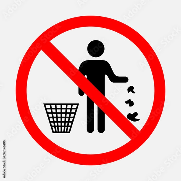 Fototapeta it is forbidden to throw garbage