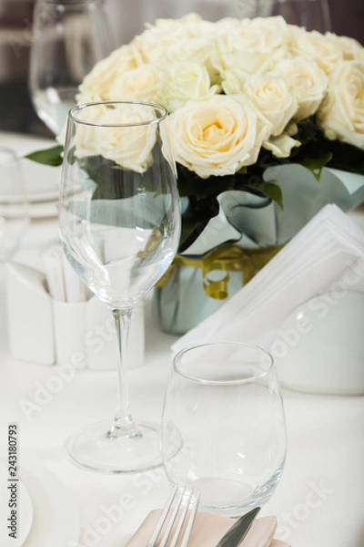 Fototapeta table layout at restaurant