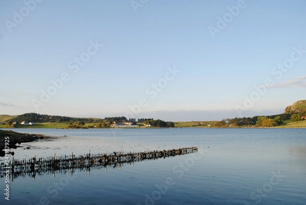 Obraz landscape with lake and clouds