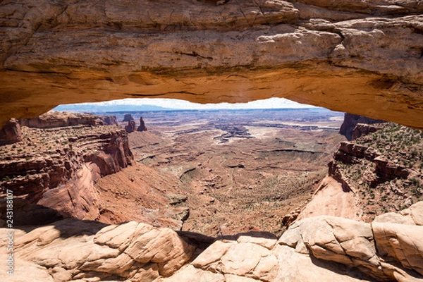 Fototapeta Close up view of the famous Mesa Arch in Canyonlands National Park Utah