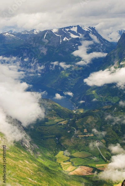 Obraz landscape with mountains and clouds