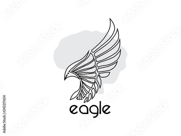 Fototapeta Beautiful Eagle line logo